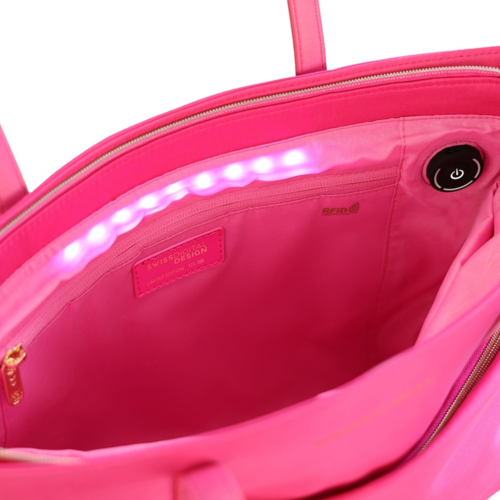 תיק צד לכתף Swiss Digital Katy Rose 16 כולל תאורת אינץ LED ורוד פוקסיה