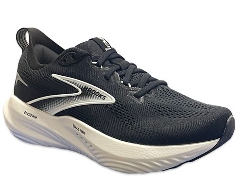 נעלי ריצה לנשים Brooks GLYCERIN 22 בצבע שחור/לבן רחב D