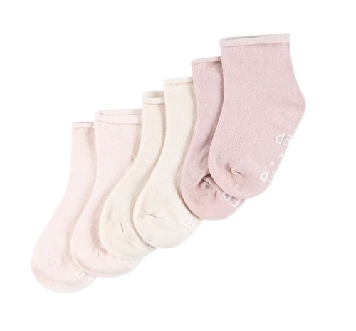 מארז שלישיית גרביים מונעים החלקה  0-6 - ורוד