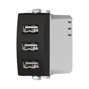 מטען USB כולל 3 יציאות 5V 3.1A שחור ניסקו סוויץ