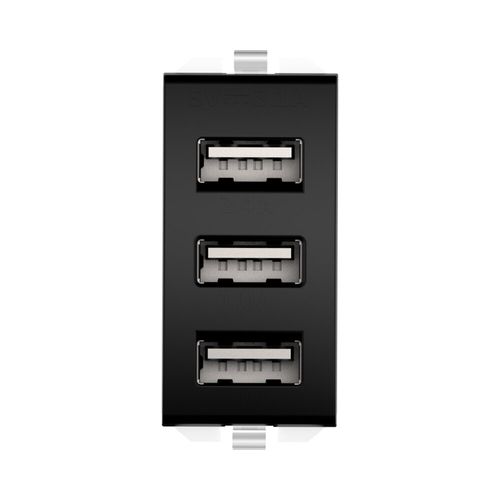 מטען USB כולל 3 יציאות 5V 3.1A שחור ניסקו סוויץ'
