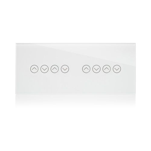 מתג טאץ' חכם ל-4 תריסים זכוכית לבנה 6 מודול WIFI
