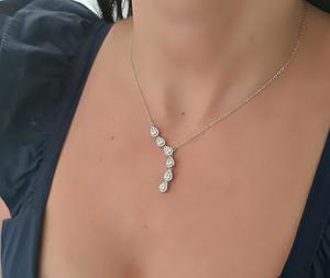 שרשרת לנשים עשוי כסף אמיתי 925 דגם WX32 טיפות