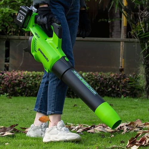 מפוח עלים GREENWORKS 48V Brushless דגם 99506-8 מקצועי עם מערכת בקרת שיוט, מצב טורבו ופייה ייעודית לפינות