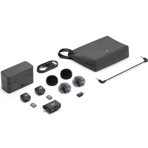 מיקרופון דש אלחוטי עם שני משדרים DJI Mic Mini