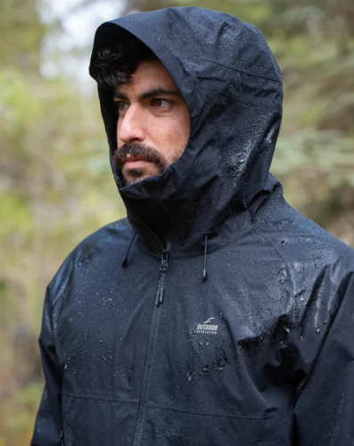 מעיל גשם אטום לגשם  Outdoor Chuck שחור גברים