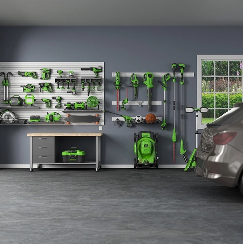 מגזמת שיחים וקוצץ שוליים GREENWORKS 24V דגם G24SHT עם מערכת להבים כפולה לגיזום מדויק