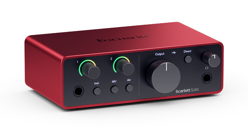 focusrite scarlett solo 4th gen top right