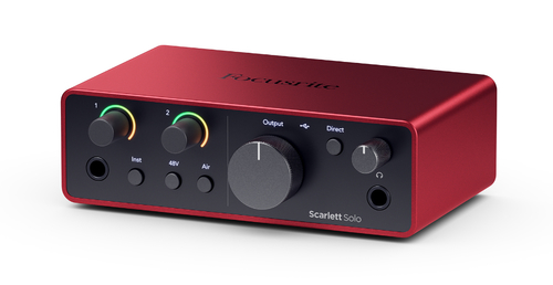focusrite scarlett solo 4th gen top left