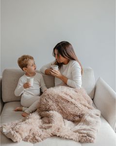 כרבולית חורף משפחתית דו-צדדית ענקית 180 על 125 ס"מ - חום