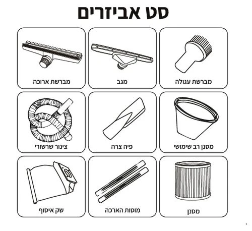 שואב אבק 80 ליטר יבש/רטוב עם מערכת ניעור אבק T11812
