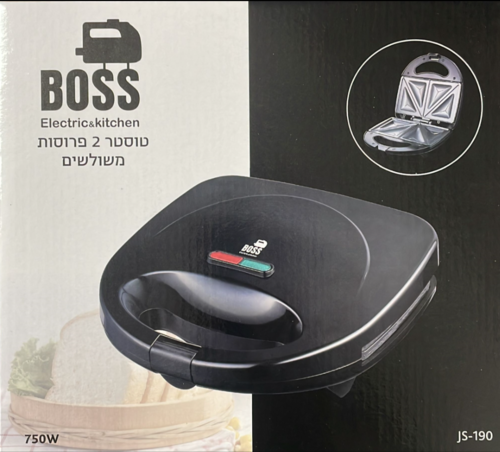 טוסטר סנדיוץ שחור 2 פרוסות | BOSS דגם JS 190