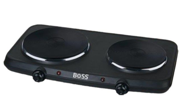 כירה חשמלית כפולה BOSS HP-202-D2 - צבע שחור