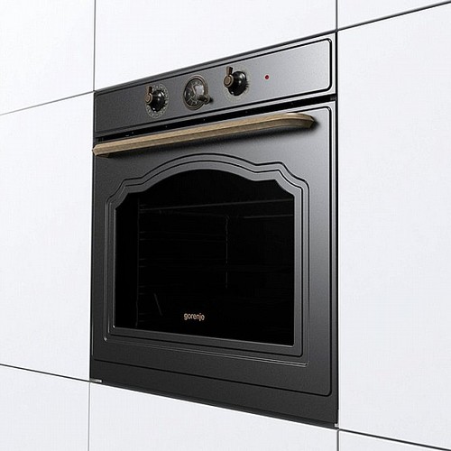 תנור בנוי כפרי רטרו שחור 77 ליטר gorenje BOS6737CLB