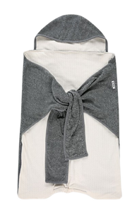 שמיכת מנשא אוניברסלית מבד פליז - אפור מלאנז