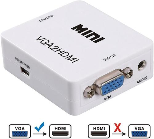מתאם ממיר מ-VGA ל-HDMI כולל אודיו