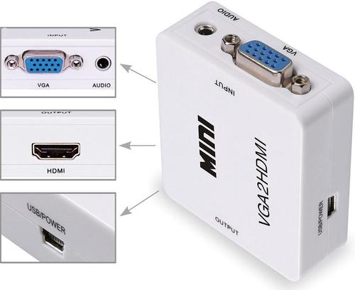 מתאם ממיר מ-VGA ל-HDMI כולל אודיו
