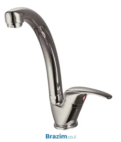 ברז ברבור ארוך 5282 מבית ורד בגימור ניקל מבריק עם פיה גבוהה ומתכווננת.