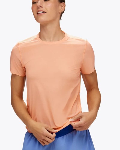HOKA W AIROLITE RUN SHORT SLEEVE-חולצת ריצה נשים הוקה כתום פפאיה