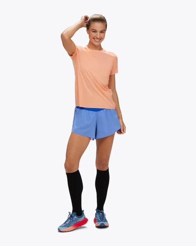 HOKA W AIROLITE RUN SHORT SLEEVE-חולצת ריצה נשים הוקה כתום פפאיה