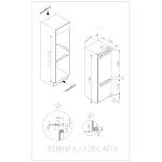 מקרר מקפיא תחתון בראגה דגם BR32BINFLI יצרן קרח ציר שמאל