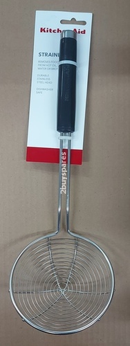 כף מסננת לטיגון איכותית קיצ'נאייד Kitchenaid ידית שחורה