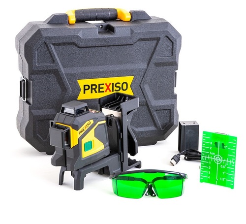 סט פלס לייזר ירוק 360 מעלות במזוודה PREXISO PLC3-360G