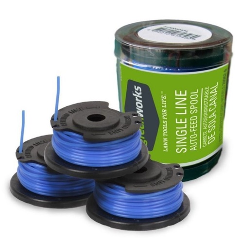 מארז קסטות חוט GREENWORKS דגם 29177 הכולל 3 יחידות עם חוט 1.65 מ
