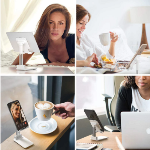 2 יחידות - מעמד טלסקופי מתכוונן להחזקת הסלולר / טאבלט