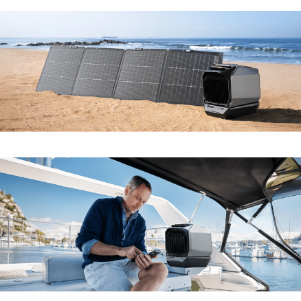 מזגן נייד WAVE 3 כולל סוללה קיבולת 1024W