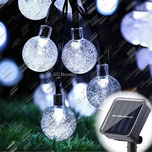 גרילנדה סולארית 60 כדורי LED אור לבן