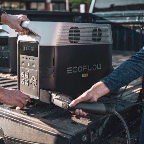 קיט תחנת כוח ניידת ECOFLOW DELTA 3600 PRO + תא הרחבה כולל 3 פאנלים סולאריים 540W