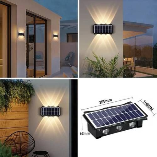 תאורת קיר סולארית Up&Down - 20W אור לבן חם\קר