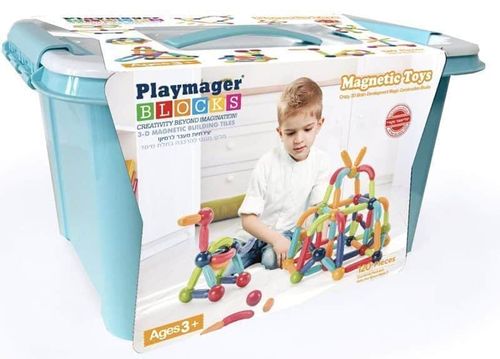 מוטות וכדורים מגנטיים 120 חלקים PLAYMAGER