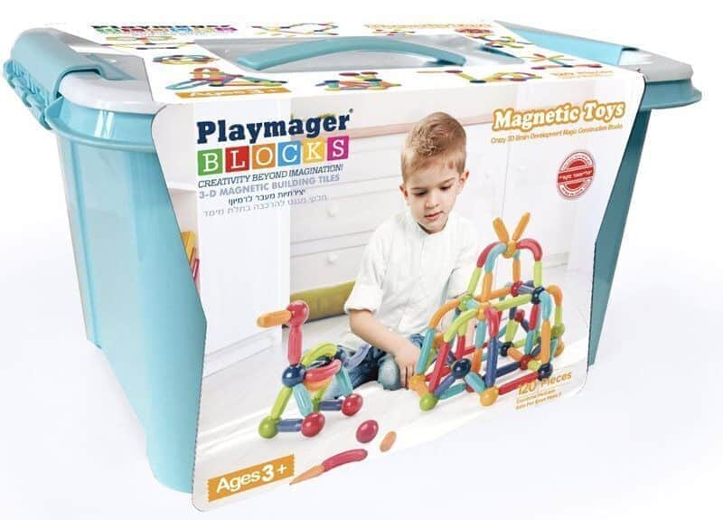 מוטות וכדורים מגנטיים 120 חלקים PLAYMAGER