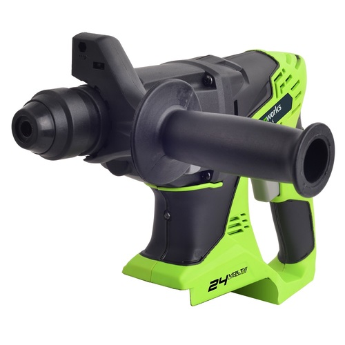 צמד כלים GREENWORKS 24V נטען הכולל פטישון 4J ומברגת אימפקט 300Nm עם 2 סוללות 5 אמפר דור 2 לעבודה מקצועית