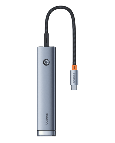 מפצל Baseus 5-Port Hub HDMI RJ45 Type C, צבע שחור, שנה אחריות יבואן רשמי 
