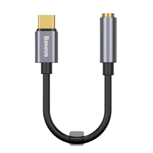 מתאם Baseus Aux 3.5mm To Type C L54, צבע שחור