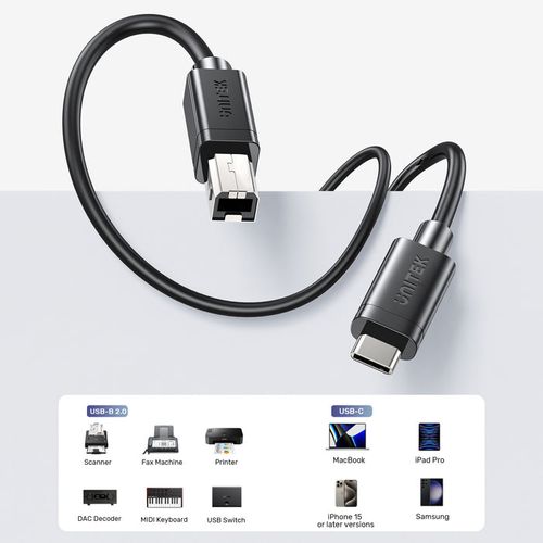כבל Unitek C14140ABK03 USB-C to USB-B  