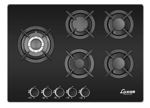 כיריים גז 5 להבות Luxor לוקסור LUX-705-CIGB זכוכית שחורה
