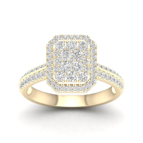 טבעת יהלומים מעוצבת (0.75ct) זהב 14K