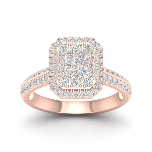 טבעת יהלומים מעוצבת (0.75ct) זהב 14K