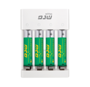 מטען + 4 סוללות נטענות AA