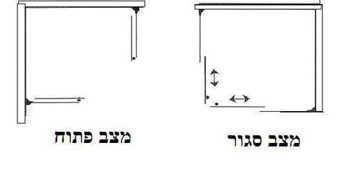 מקלחון הזזה מרובע שחור מידה 77 עד 79 סמ 