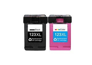 סט ראשי דיו תואמים שחור וצבע HP 123XL 