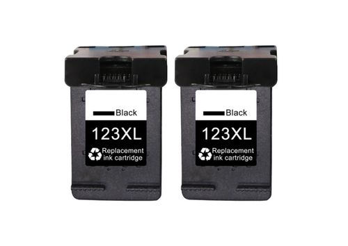 2 ראשי דיו תואמים שחורים בכמות גדולה HP 123XL Black 