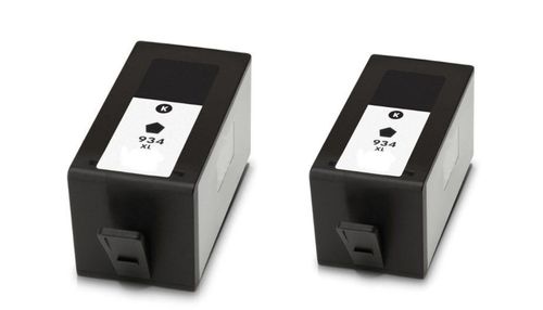  2 ראשי דיו תואמים שחורים HP 934XL Black C2P23AE