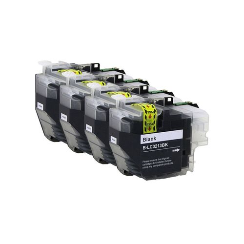 4  ראשי דיו שחורים תואמים Brother LC3213/LC3211 black ברדר