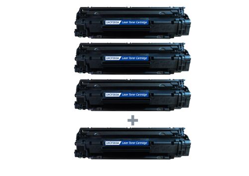 HP 83A טונר שחור תואם 3 יחידות + 1 יחידה מתנה CF283A