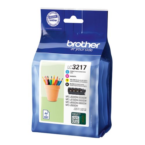 סט 4 ראשי דיו מקוריים Brother LC3217